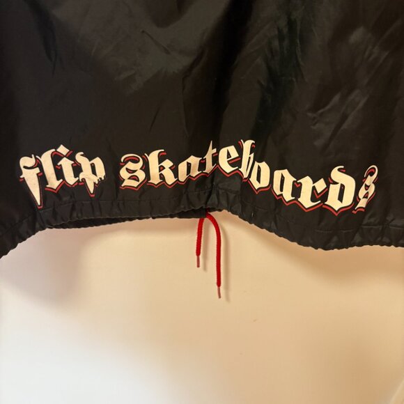 Vintage Flip Skateboards Jacket Black Red Light Jacket 90s Skater Size XL - Picture 10 of 13